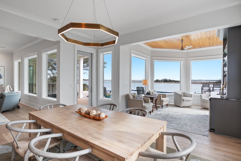Elegant living and dining space build by a custom home builder