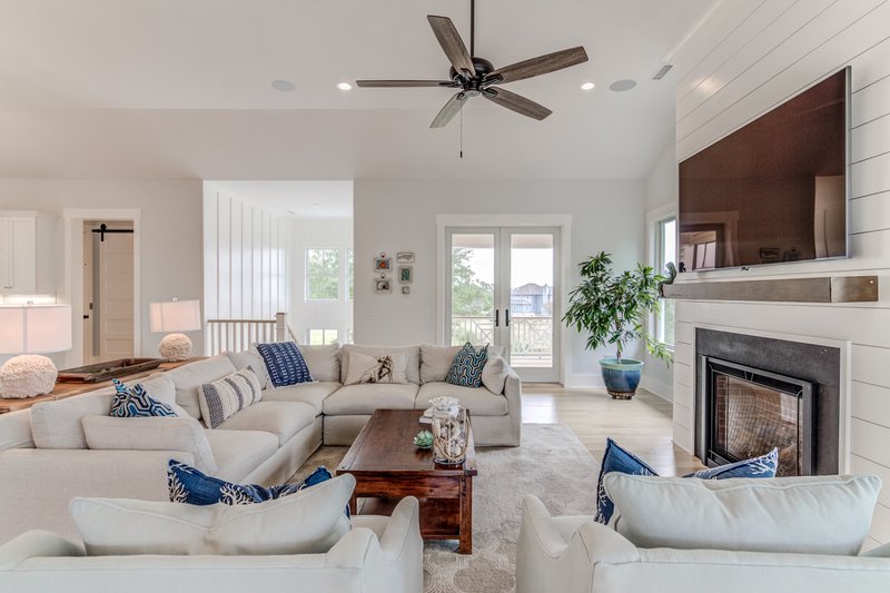 Open-floor living room home layout
