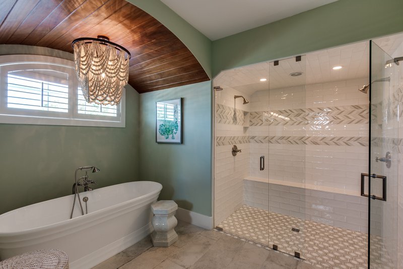 Elegant bathroom with shower area