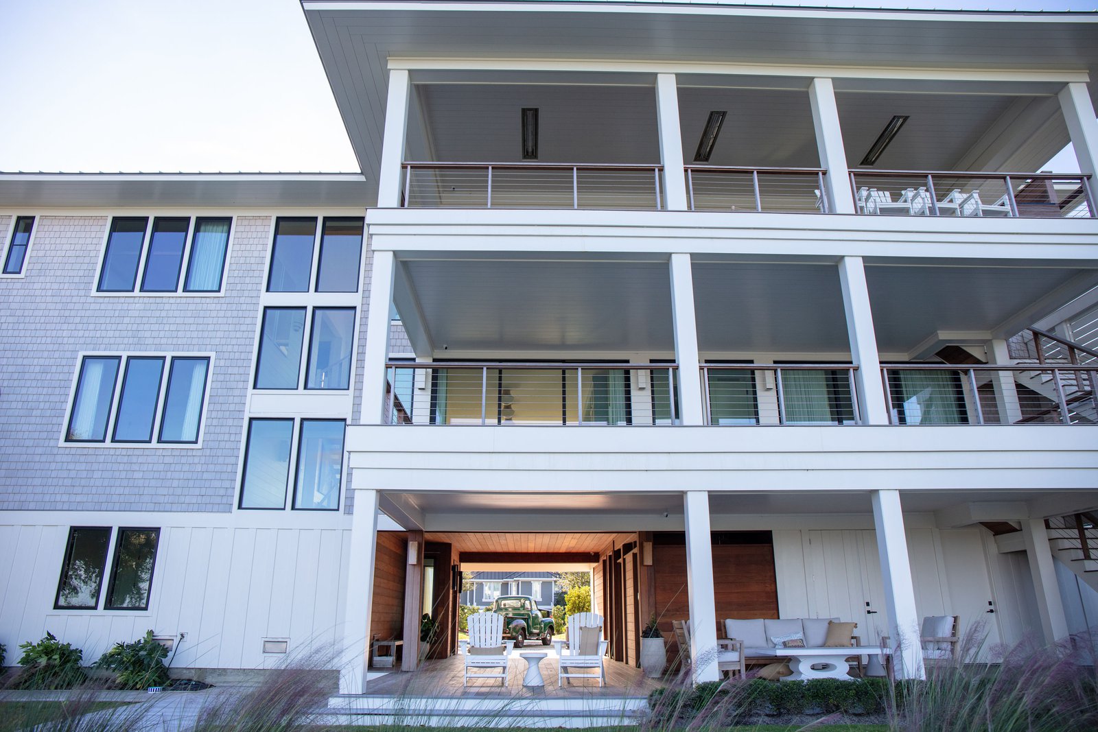Facade of a custom coastal home construction